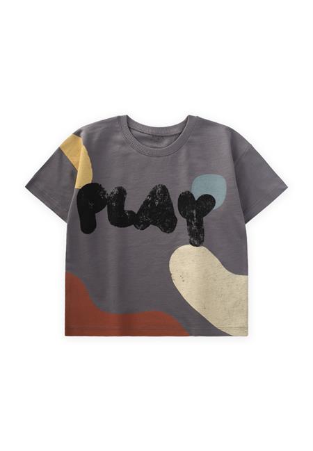 Play Baskılı T-Shırt 2-6 Yaş Gri
