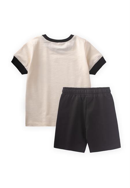 No 03 Baskılı Kaprili Takım 2-10 Yaş Ekru