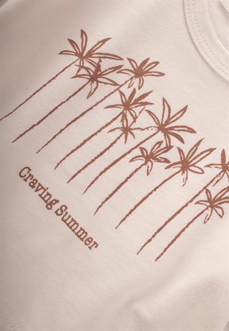 Palmiye Baskılı Müslin Şortlu Takım 0-3 Yaş A Bej