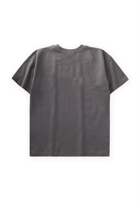 Etiket Detaylı T-Shırt 8-12 Yaş GRİ