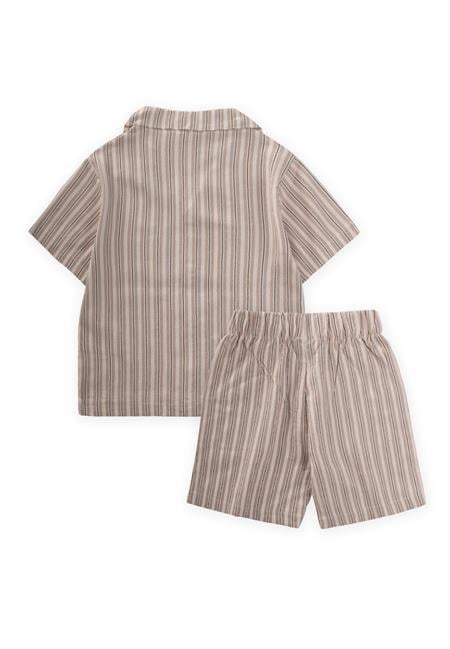 Gofre Gömlek Kapri Takım 2-10 Yaş Bej