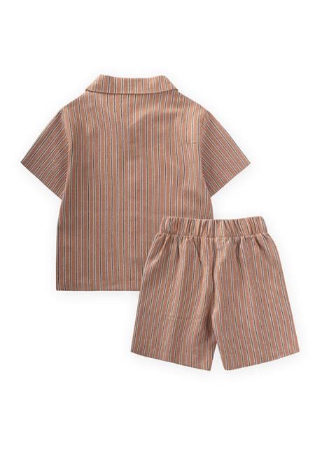 Gofre Gömlek Kapri Takım 2-10 Yaş Camel