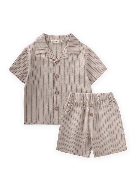 Gofre Gömlek Kapri Takım 2-10 Yaş S Vizon