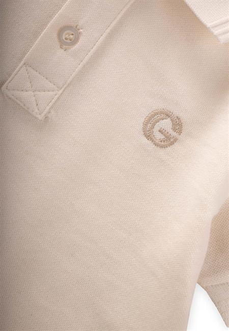 Kabartmalı Polo Yaka T-Shırt 2-10 Yaş Ekru