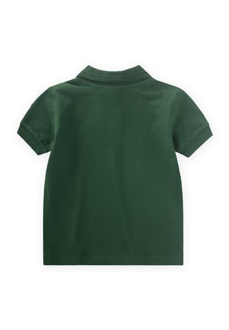 Kabartmalı Polo Yaka T-Shırt 2-10 Yaş Haki Yeşil