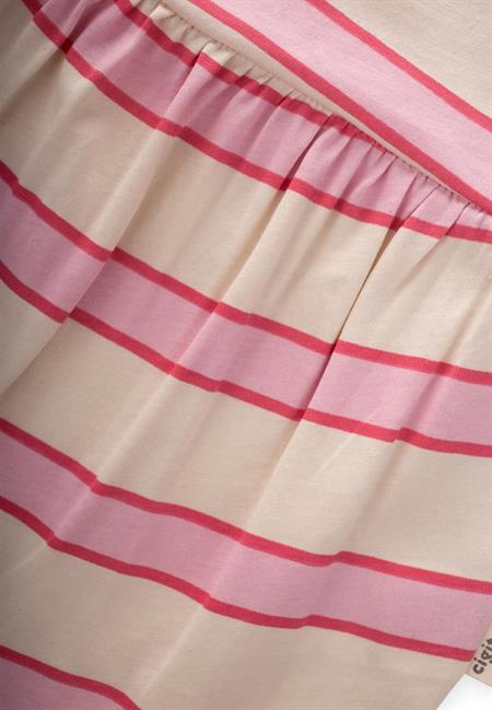 Geniş Çizgili Tulum 0-3 Yaş PEMBE FUŞYA ÇİZGİLİ