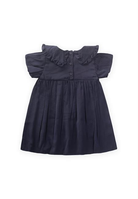 Yakalı Modal Elbise 2-10 Yaş Lacivert