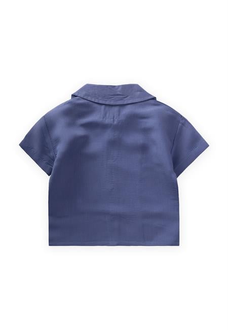 Hawai Çizgili Modal Gömlek 1-8 Yaş İndigo Mavi