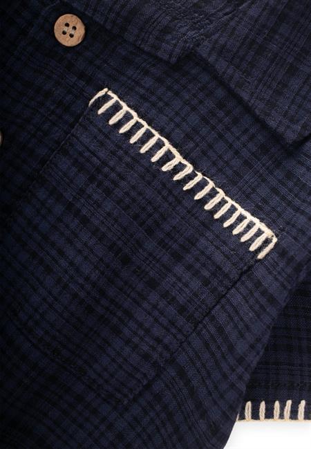 El İşi Detaylı Gömlek Takım 2-10 Yaş Lacivert