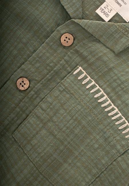 El İşi Detaylı Gömlek Takım 2-10 Yaş Yeşil