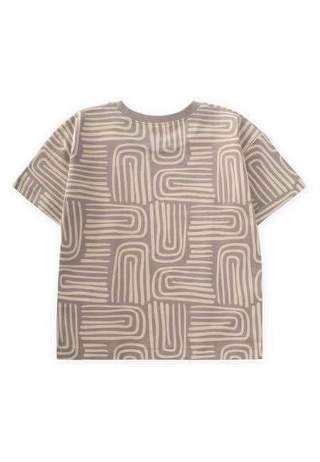 Boho Desenli T-Shırt 2-10 Yaş Bej