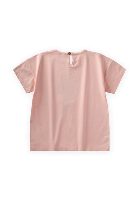 Çiçek Baskılı T-Shırt 8-12 Yaş Pudra Pembe