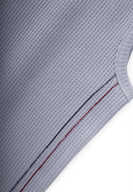 Stil Çizgi Detaylı Sıfır Kol Waffle Takım 2-7 Yaş A Gri