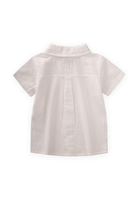 Kare Desenli Gömlek 2-10 Yaş Ekru