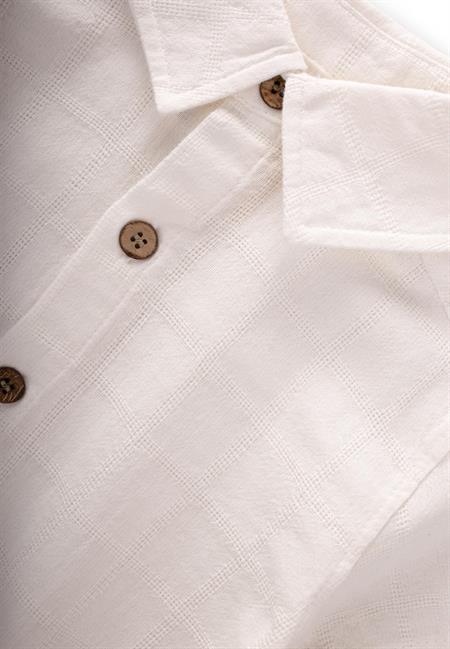 Kare Desenli Gömlek 2-10 Yaş Ekru