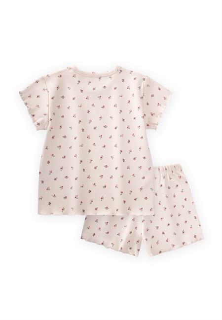Desenli Şortlu Takım 1-7 Yaş Ekru