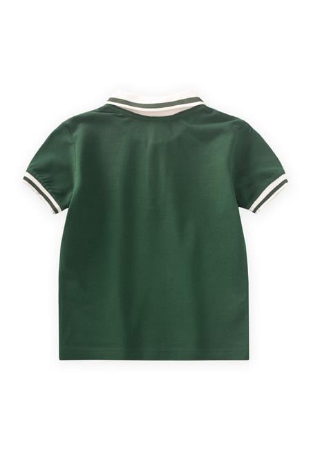 Polo Yaka T-Shırt 2-10 Yaş Haki Yeşil