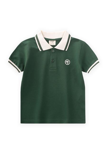 Polo Yaka T-Shırt 2-10 Yaş Haki Yeşil