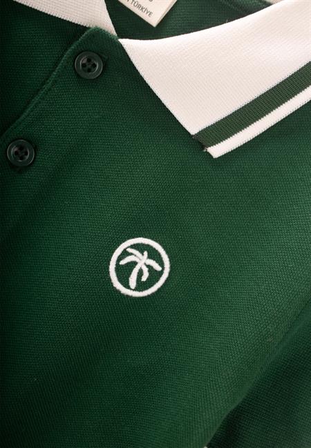 Polo Yaka T-Shırt 2-10 Yaş Haki Yeşil