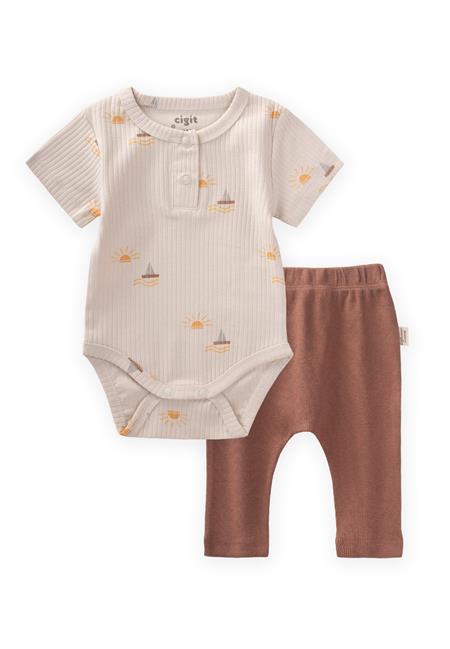 Desenli Zıbın Takım 0-3 Yaş Yelken Desen