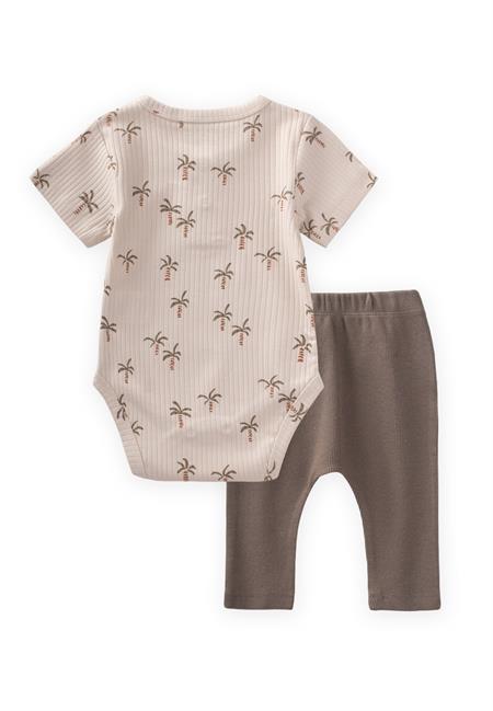 Desenli Zıbın Takım 0-3 Yaş Palmiye Desen