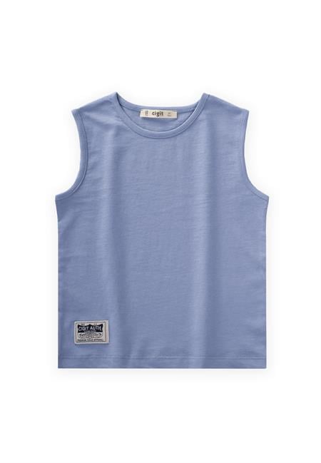 Sıfır Kol T-Shırt 2-7 Yaş Mavi