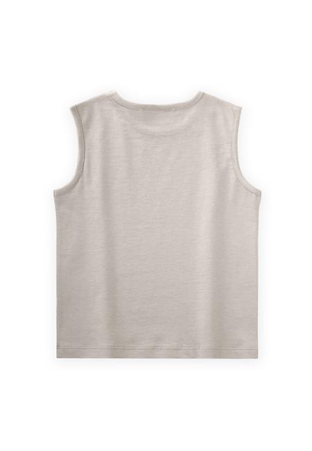 Sıfır Kol T-Shırt 2-7 Yaş Krem