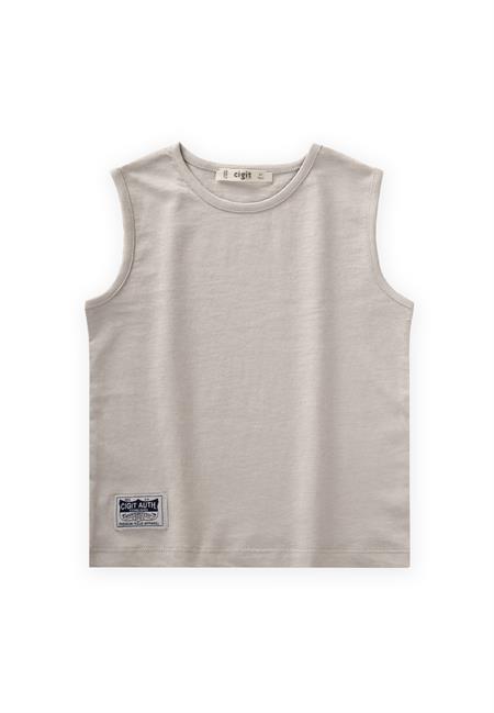 Sıfır Kol T-Shırt 2-7 Yaş Krem