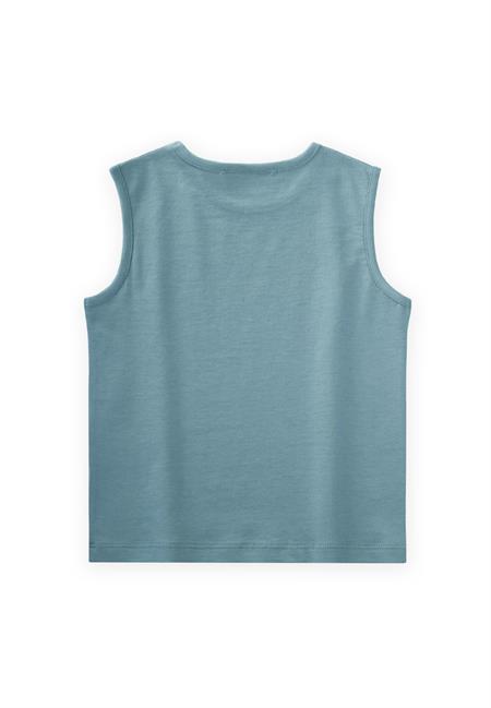 Sıfır Kol T-Shırt 2-7 Yaş Turkuaz