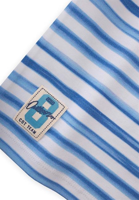 Çizgili Basic Kapri Takım 1-8 Yaş Ekru