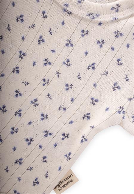 Zıbın 0-3 Yaş Mavi Çiçek Desen