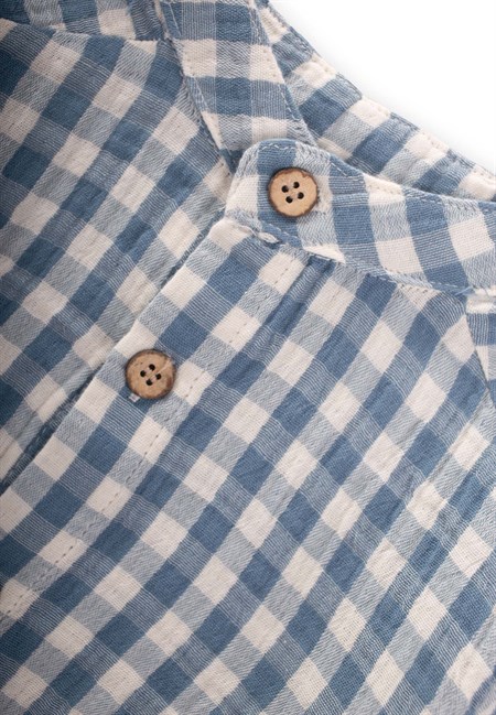 Müslin Gömlek Takım 1-8 Yaş İndigo Mavi