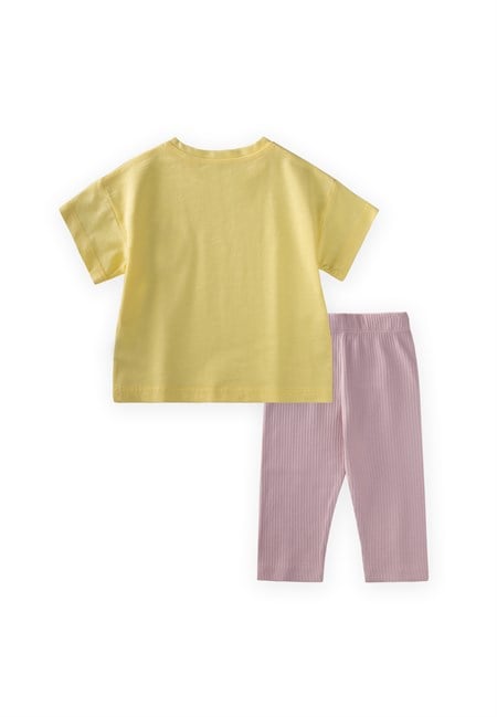 Taylı T-Shirt Takım 1-8 Yaş Sarı