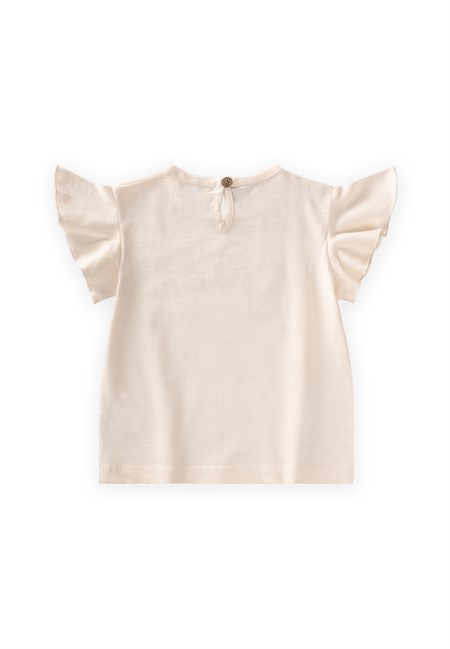 Pullu T-Shirt 1-10 Yaş Ekru