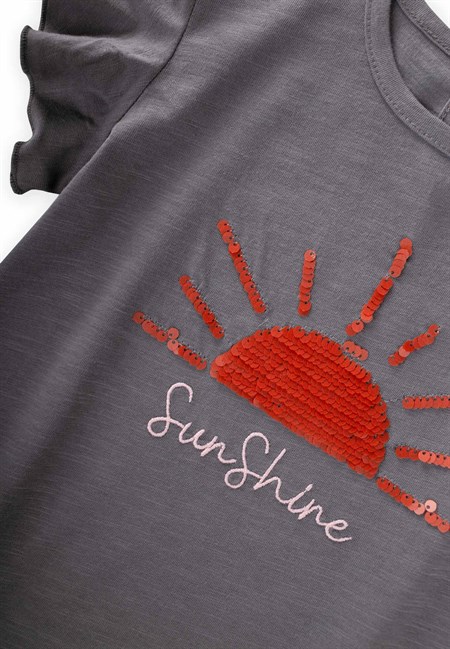 Pullu T-Shirt 1-10 Yaş O GRİ