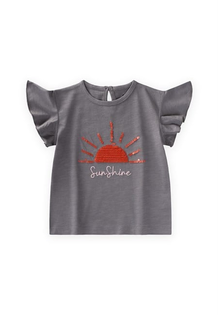 Pullu T-Shirt 1-10 Yaş O GRİ