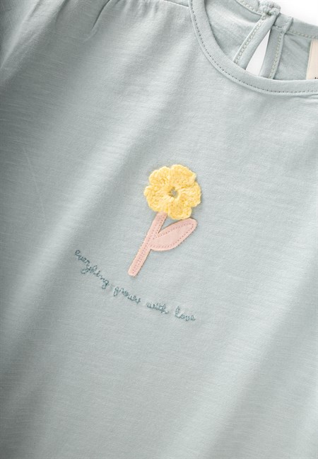 Aplikeli T-Shirt 2-8 Yaş MİNT YEŞİLİ