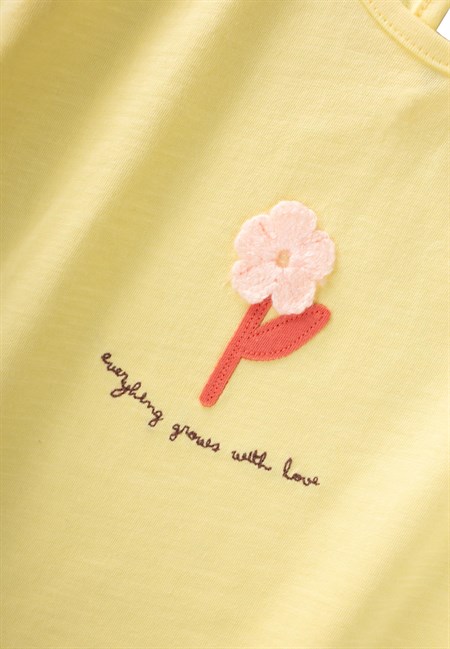 Aplikeli T-Shirt 2-8 Yaş SARI