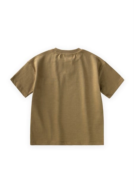 Yaka Detaylı T-Shirt 2-12 Yaş Olive