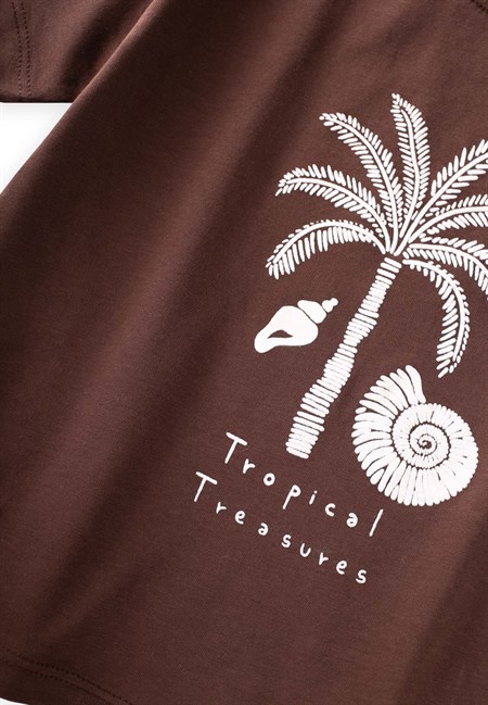 Keten Pantolon Takım 2-10 Yaş Kahverengi