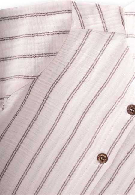 Müslin Gömlekli Takım 2-10 Yaş Çift Çizgili