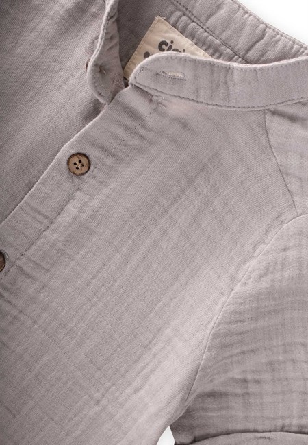 Müslin Gömlekli Takım 2-10 Yaş Gri Füme