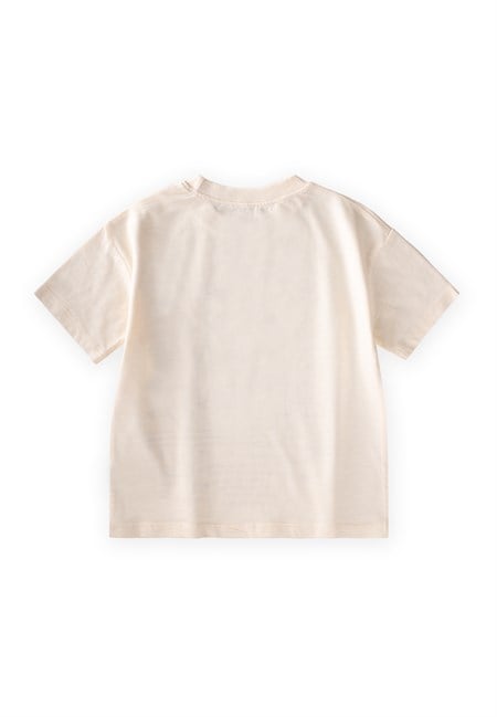 Roket Baskılı T-Shirt 2-12 Yaş Ekru