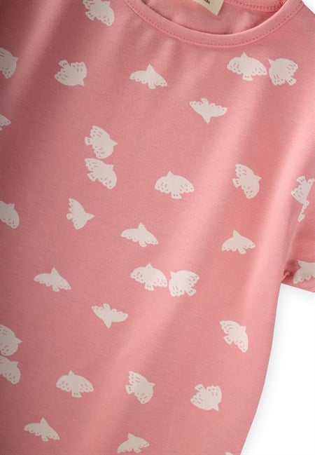 Taytlı T-Shirt Takım 1-7 Yaş Pembe