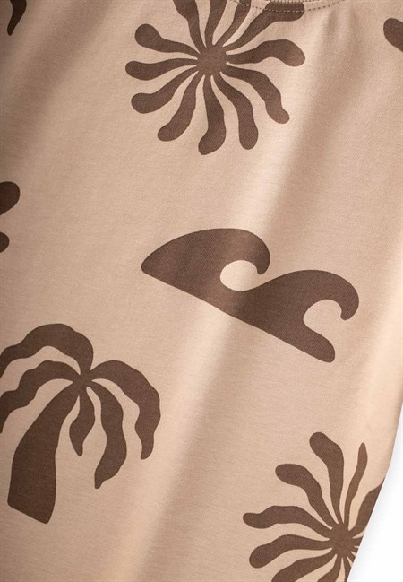 Organik Pantolonlu T-Shirt Takım 2-12 Yaş Bej