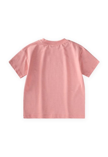 Slogan Baskılı T-Shirt 2-10 Yaş Pembe