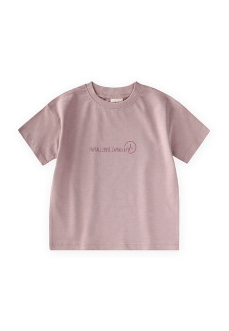 Slogan Baskılı T-Shirt 2-10 Yaş LEYLAK