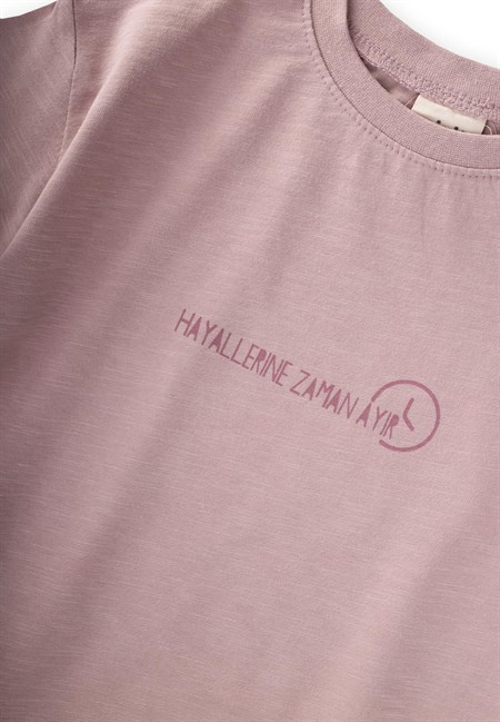 Slogan Baskılı T-Shirt 2-10 Yaş LEYLAK