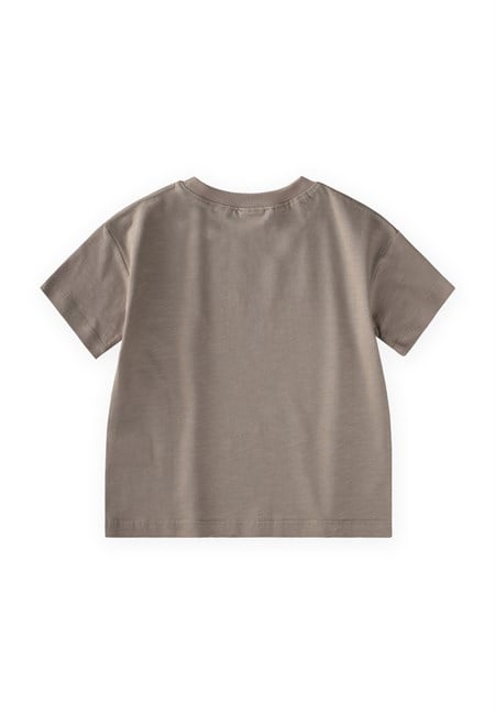 Slogan Baskılı T-Shirt 2-10 Yaş S Vizon