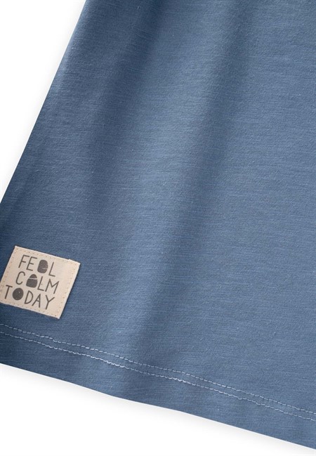 Müslin Şalvarlı T-Shirt Takım 2-10 Yaş İndigo Mavi